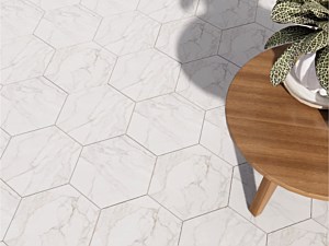 BV Tile - Prisma Rain Paonazzo Gold 8x9 Hexagon